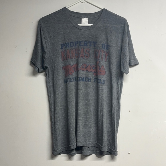 Charlie Hustle Kansas City Monarchs Size Medium NLBM Gray Baseball T-Shirt - Picture 1 of 6